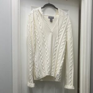 Polo Ralph Lauren Women's Ivory V-Neck Sweater